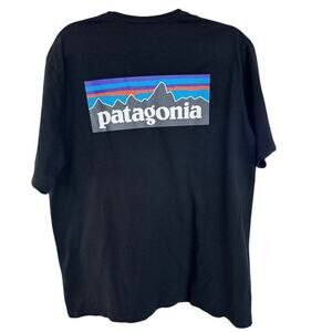 Patagonia P-6 Logo Responsibili-Tee Black Graphic T-Shirt Men’s Large 38504
